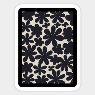 Black Flowers Pattern Sticker